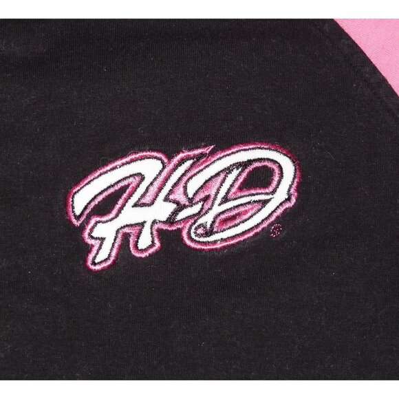 2008 Harley-Davidson Motorcycles Full Zip Fleece Pink Black Jacket Womens Medium - Picture 2 of 11